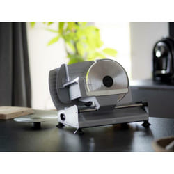 Eldom - KR400 Coupe-cordon électrique sans fil, trancheur de charcuterie, trancheur de pain, 150W, comprend 2 lames en acier inoxydable, système de