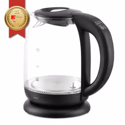 ELDOM C510C Lumi, 1,7 L, 2200 W, Noir, Verre, Plastique, Thermostat réglable, Indicateur de niveau d'eau