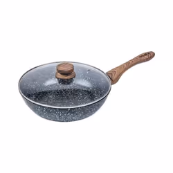 Poêle/Wok - KINGHOFF - KH1584 - 28 cm - Granit - Design en bois