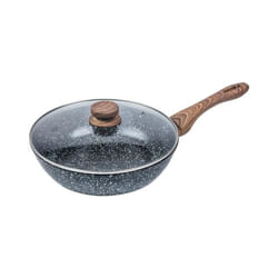 Poêle/Wok - KINGHOFF - KH1584 - 28 cm - Granit - Design en bois