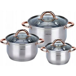 Ensemble de pots - Kinghoff - KH-1761 - Acier inoxydable - 6 pièces - Compatible lave-vaisselle
