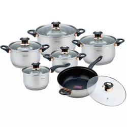 Jeu de pots - KINGHOFF - KH-1767 - Acier inoxydable - 12 éléments - Antiadhésif