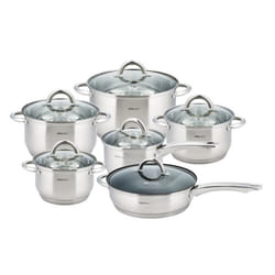 Kit de pots - KINGHOFF - KH-4450 - Acier inoxydable - 12 pièces - Couvercles en verre