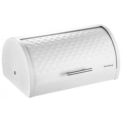 Boîte à pain - KLAUSBERG - KB-7541 - Métal blanc - Design moderne - Couvercle diamanté