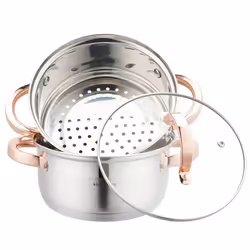 Ensemble de marmites vapeur - KLAUSBERG - KB-7725 - Acier inoxydable - 18 cm - Rose Gold