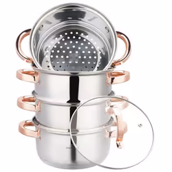 Ensemble de marmites vapeur - KLAUSBERG - KB-7727 - Acier inoxydable - 18 cm - Rose Gold