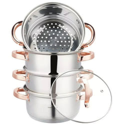 Ensemble de marmites vapeur - KLAUSBERG - KB-7727 - Acier inoxydable - 18 cm - Rose Gold