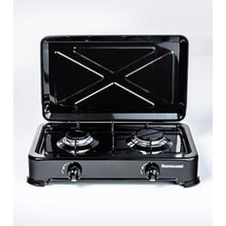 Ravanson K-02TB plaque Noir Comptoir Gaz 2 zone(s)