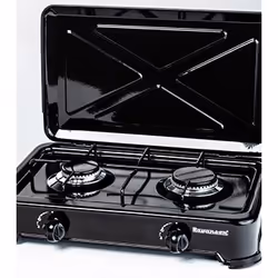 Ravanson K-02TB plaque Noir Comptoir Gaz 2 zone(s)
