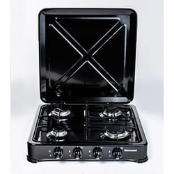 Ravanson K-04TB plaque Noir Comptoir Gaz 4 zone(s)