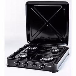 Ravanson K-04TB plaque Noir Comptoir Gaz 4 zone(s)