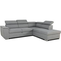 Canapé D'Angle Convertible Réversible Avec Coffre - 5 Places - Daytona - Tissu Gris - 260 X 77 / 94 X 216 Cm