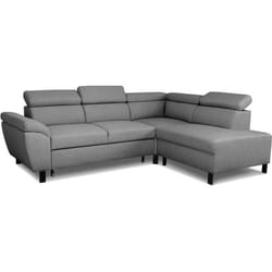 Canapé D'Angle Convertible - 4 Personnes - Stan - Tissu Anthracite - 3 Tétieres - Réversible - 243 X 92 X 184 Cm