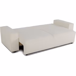 Canapé Convertible 3 Places - Josh - Tissu Bouclette Creme - Coffre De Rangement - 239 X 86 X 85 Cm - Vue supplémentaire 2