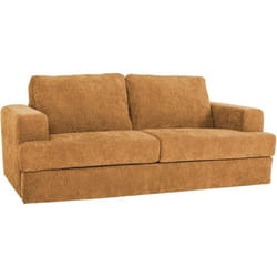 Canapé convertible express - 3 places - IGOR - Tissu gauffré - Ocre - Matelas 15 cm - 231 x 107 x 90 cm