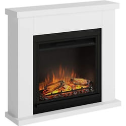 Tagu Cheminée électrique à poser 1500 W avec cadre en bois blanc Frode