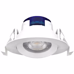 Le spot LED encastrable rond blanc 5W IP20 3000K possède un driver intégré et des ressorts de fixation pour une installation  ...