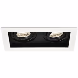 Ce support 2x spots Beta R5 rectangle blanc/noir MR16 GU10/GU5.3 se complète avec une ampoule MR16 GU5.3/GU10 et la douille q ...