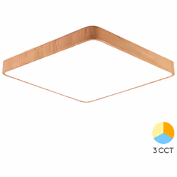 Le plafonnier LED BRAYTRON Blade-S3, bois, 3en1, 36W, métal, offre un design contemporain et minimaliste avec des angles arro ...