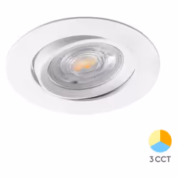 Le spot LED encastrable 3en1 rond blanc 7W IP20 à pour particularité son interrupteur de couleur au dos du mécanisme. Il perm ...
