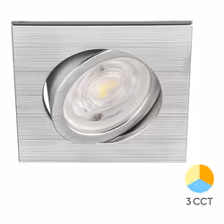 Le spot LED encastrable 3en1 carré alu 7W IP20 à pour particularité son interrupteur de couleur au dos du mécanisme, qui perm ...