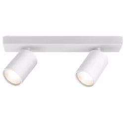 Le plafonnier 2 spots saillies BETA-W1 Alu GU10 2X35W Blanc peut être fixé au plafond ou au mur sur tous types de support, pl ...