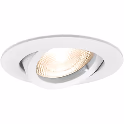 Ce support de spot rond blanc orientable GU10/GU5.3 IP20, se complète avec une ampoule MR16 GU5.3/GU10 et la douille qui corr ...
