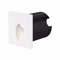 Le mini spot LED mural BRAYTRON Vector C, carré, blanc, 2W, 3000K, IP65 diffuse un éclairage indirect en direction du sol. Il ...