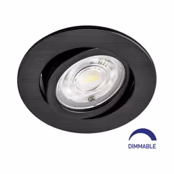 Le spot LED encastrable 3en1 rond noir 7W IP20 Dimmable à pour particularité son interrupteur de couleur au dos du mécanisme, ...