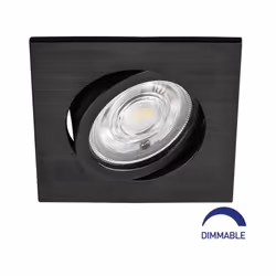 Le spot LED encastrable 3en1 carré noir 7W IP20 Dimmable à pour particularité son interrupteur de couleur au dos du mécanisme ...
