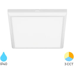 Braytron - Plafonnier led blanc encastrable ou saillie 20W 3-en-1 carré