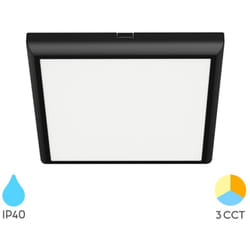 Braytron - Plafonnier led noir encastrable ou saillie 20W 3-en-1 carré