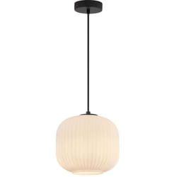 Braytron - Suspension décorative 1xE27 23W IP20 – Opale/Noir