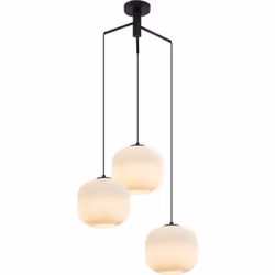 Éclairez votre intérieur avec élégance grâce à notre suspension 3 lampes verre opale 3x23W IP20, au design contemporain. Le v ...