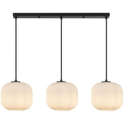 Suspension décorative 3xE27 23W IP20 – Opale/Noir