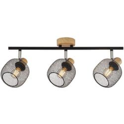 Braytron - Plafonnier décoratif 3xE14 23W IP20 – Noir et bois
