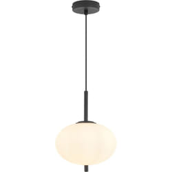 Braytron - Suspension ovale verre opale 23W IP20 E14 Diam 200mm