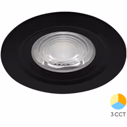 Le spot LED encastrable étanche 3en1 rond noir 7W IP54 à pour particularité son interrupteur de couleur au dos du mécanisme.  ...