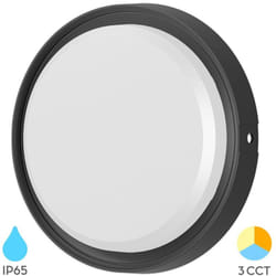 Applique murale ronde LED 12W Noir 3en1 IP65