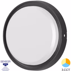 Applique murale ronde LED 18W noir 3en1 IP65 avec détecteur – Éclairage intelligent et robuste Optez pour l' Applique murale ...