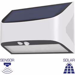 Applique murale solaire LED 6W IP54 blanc – BRAYTRON BG36-00140 Optez pour une solution d'éclairage extérieur autonome et éco ...