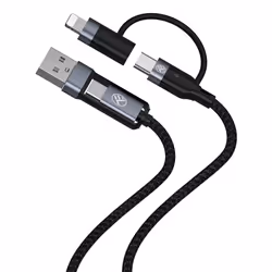 Tellur TLL155411, 1 m, USB A, USB C/Lightning, 0,48 Gbit/s, Noir