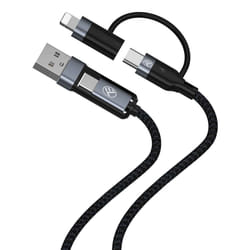 Tellur TLL155411 câble USB 1 m USB A USB C/Lightning Noir