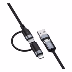 Tellur TLL155411 câble USB 1 m USB A USB C/Lightning Noir