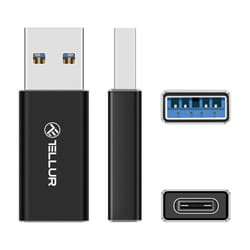 Tellur TLL155681 changeur de genre de câble USB-A USB-C Noir