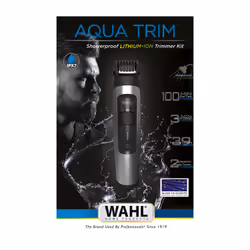 Wahl Aqua Trim AC/Batterie 38 2 cm Mouillé & sec Argent