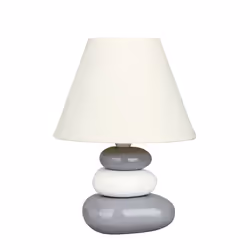 Rabalux 4948, Gris, Blanc, Vitrocéramique, Textile, Salon, Étude, IP20, E14, 1 ampoule(s)