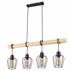 Rabalux FABIAN, 4 ampoule(s), E27, IP20, Noir, Bois