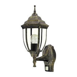 Lampe murale Rabalux Nizza en or antique avec détecteur de mouvement et de crépuscule. E27  60 W  IP43.