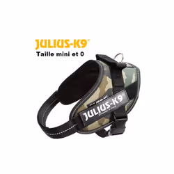 JULIUS K9 Harnais Power IDC Mini-M : 49-67 cm - 22 mm - Camouflage - Pour chien